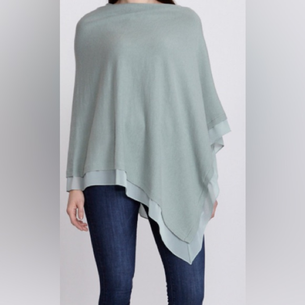 Paul Costelloe Living Studio Poncho Chiffon Trim Detail
